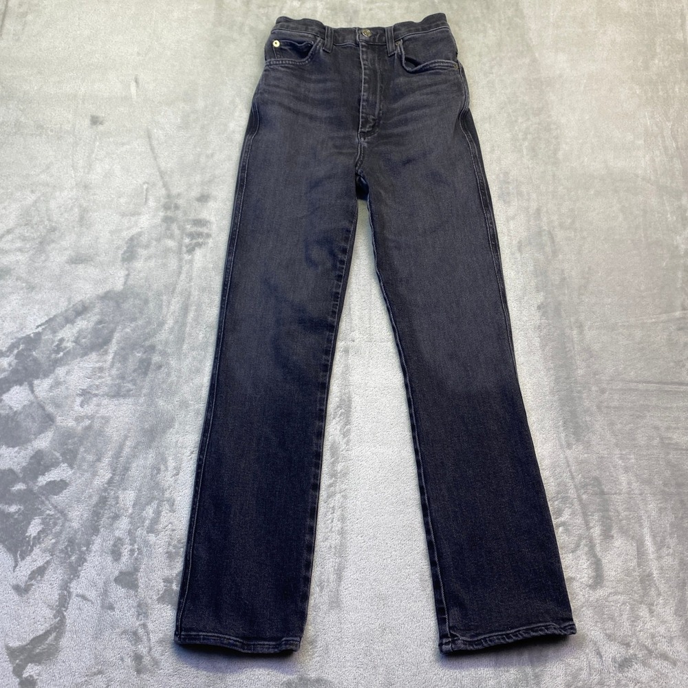 AGOLDE Pinch Waist High Rise Straight Leg Jeans Black A095-1286 Size 25